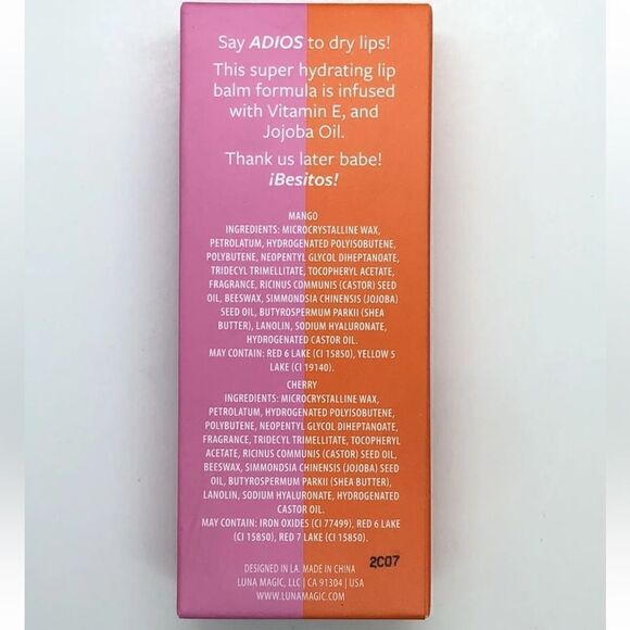 🌟$15 Luna Magic Lush & Plush Hydrating Lip Balm Duo - My Cherry & Mango Tango - Picture 4 of 6